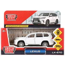 Машина металл Lexus Lx-570, длина 12 см. открываются двери и багажник, инерционная Технопарк LX570-WH