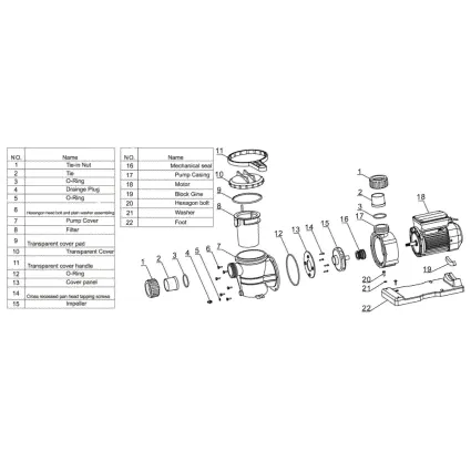 Насос AquaViva LX STP100M 10 м3/час (1HP, 220В)-3