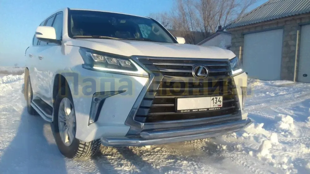 Защита переднего бампера d76/60 для Lexus LX 450 2016-