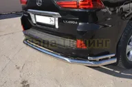 Защита заднего бампера угловая большая d76/42 для Lexus LX 450 2016-