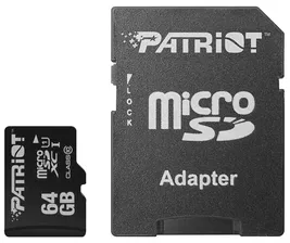 Patriot Карта памяти Patriot LX microSDXC 64 ГБ [PSF64GMCSDXC10] карта памяти