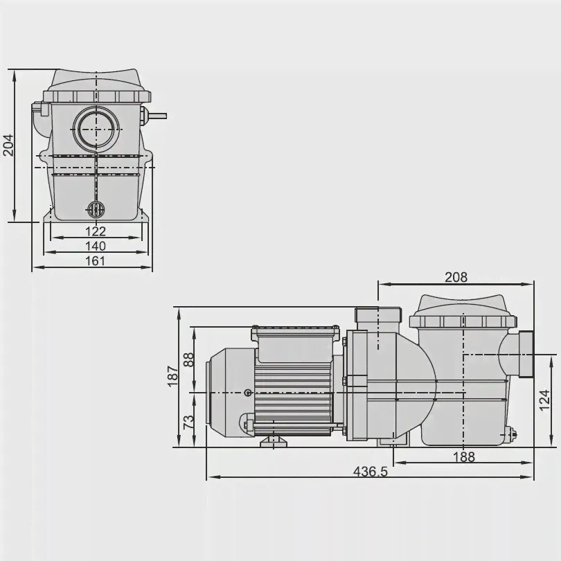 Насос для бассейна AquaViva LX SMP020M (220В, 7м3/ч*4м, 0,25кВт)-2