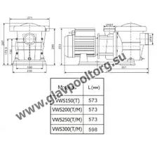 Насос с префильтром AquaViva LX VWS300T/STP300T 30 м3/ч, 2.2 кВт, 380 В