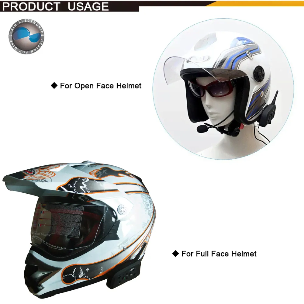 Bluetooth мотогарнитура Lexin LX-R6-0