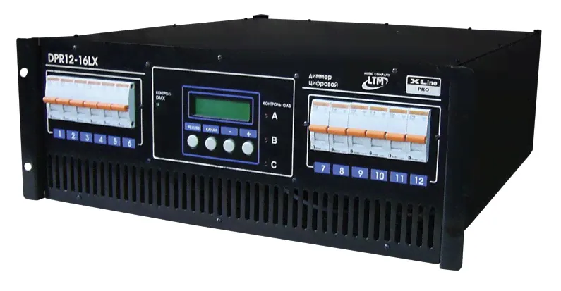 Xline DPR 12-16LX Pro цифровой диммер, 12 каналов по 3 кВт, установка в рэк 19”, замедляющие дроссель-0