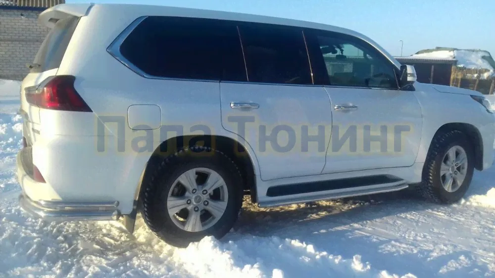 Защита заднего бампера угловая d76/42 для Lexus LX 450 2016--1