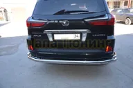 Защита заднего бампера угловая большая d76/42 для Lexus LX 450 2016-